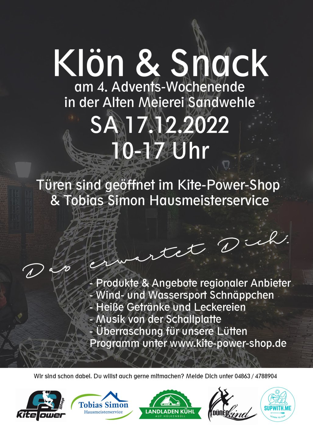 Kite-Power-Shop Klön & Snack am 17.12.2022 Alte Meierei Sandwehle