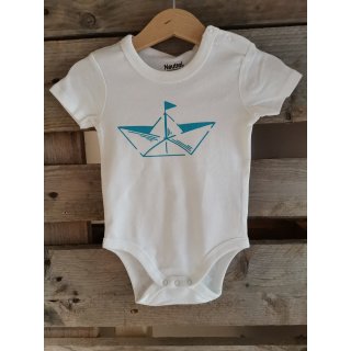 DÜNENKIND Kurzer Baby Body "Papierboot" 6 Monate (68)