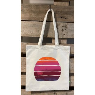 DÜNENKIND Bio Strandtasche / Shopping Bag "Sundown" Weiß