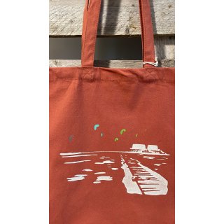 DÜNENKIND Bio Strandtasche / Shopping Bag "Ording" Rostrot